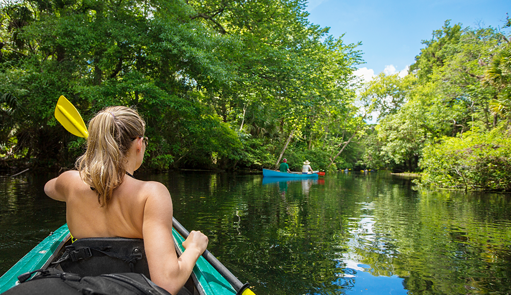 Kayakers on Black Water River, Pace, Florida